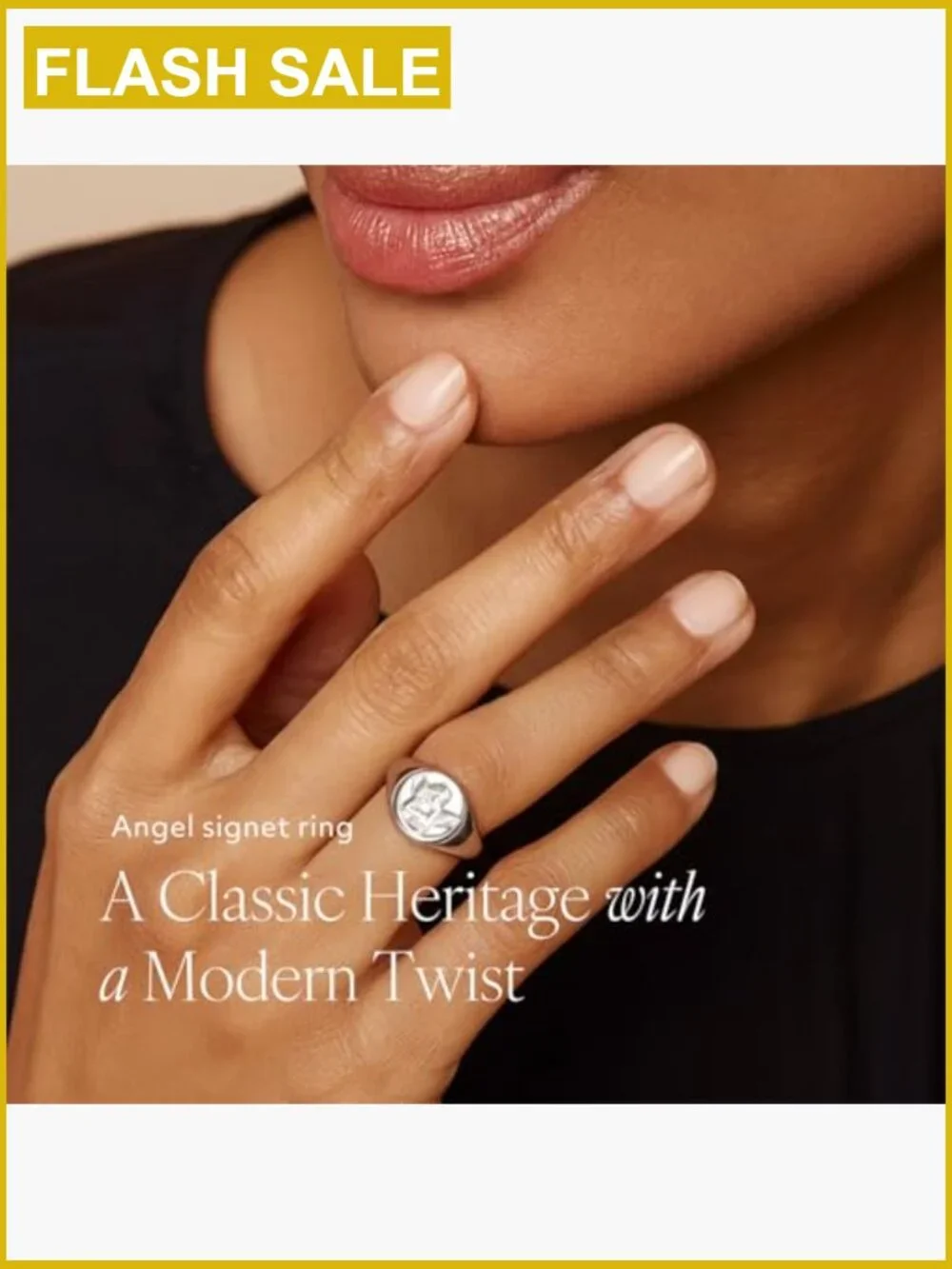 Tarnish Resistant 18K Gold Plated Stainless Steel Chunky Signet Stackable Ring